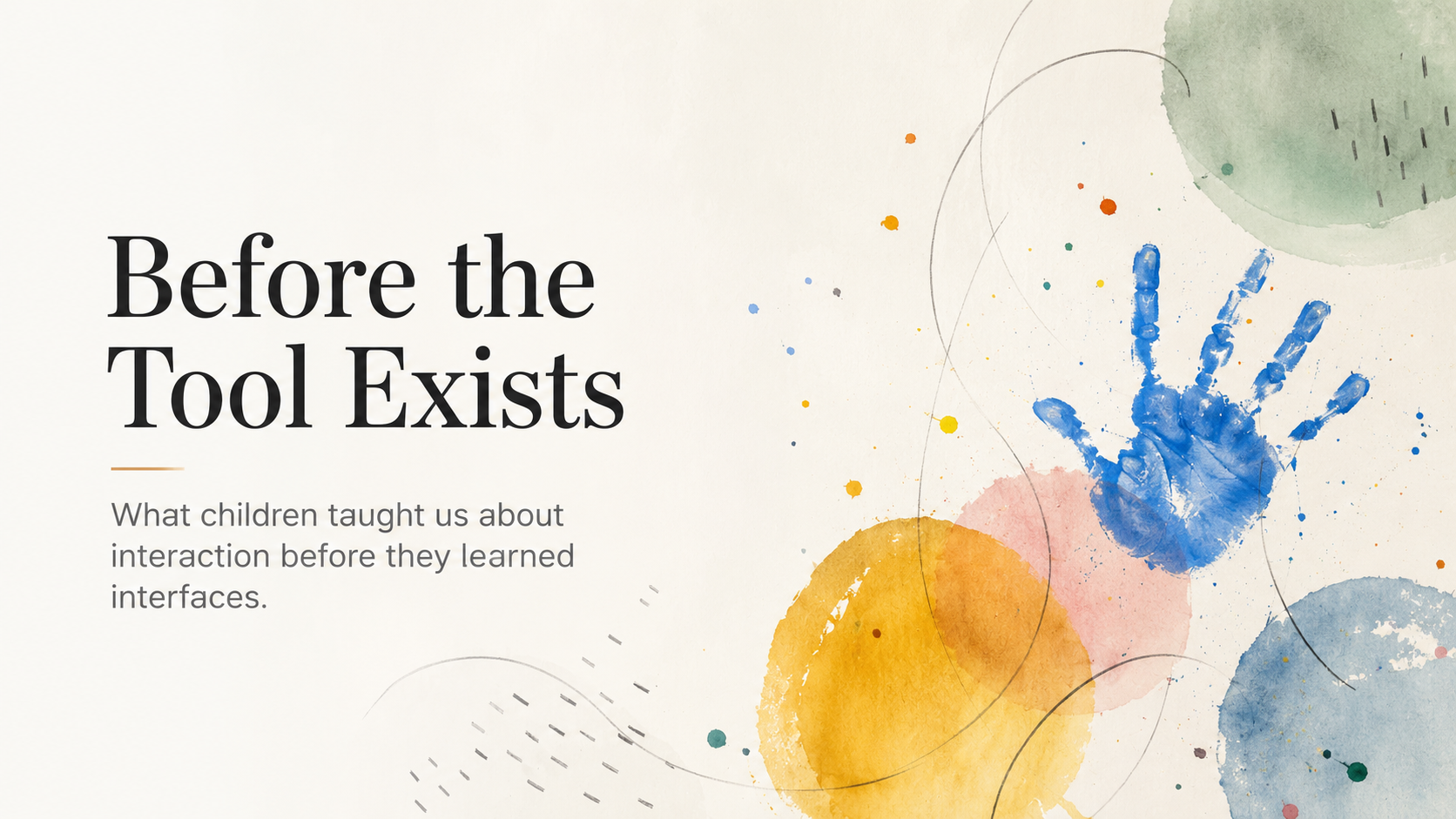Abstract paint gestures spreading across a minimal surface without visible interface controls.