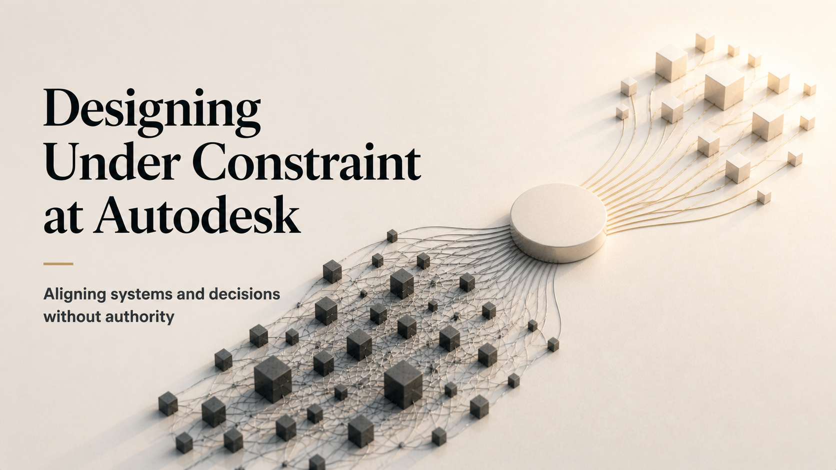 Fragmented systems converging into a unified structure, representing alignment, integration, and decision flow