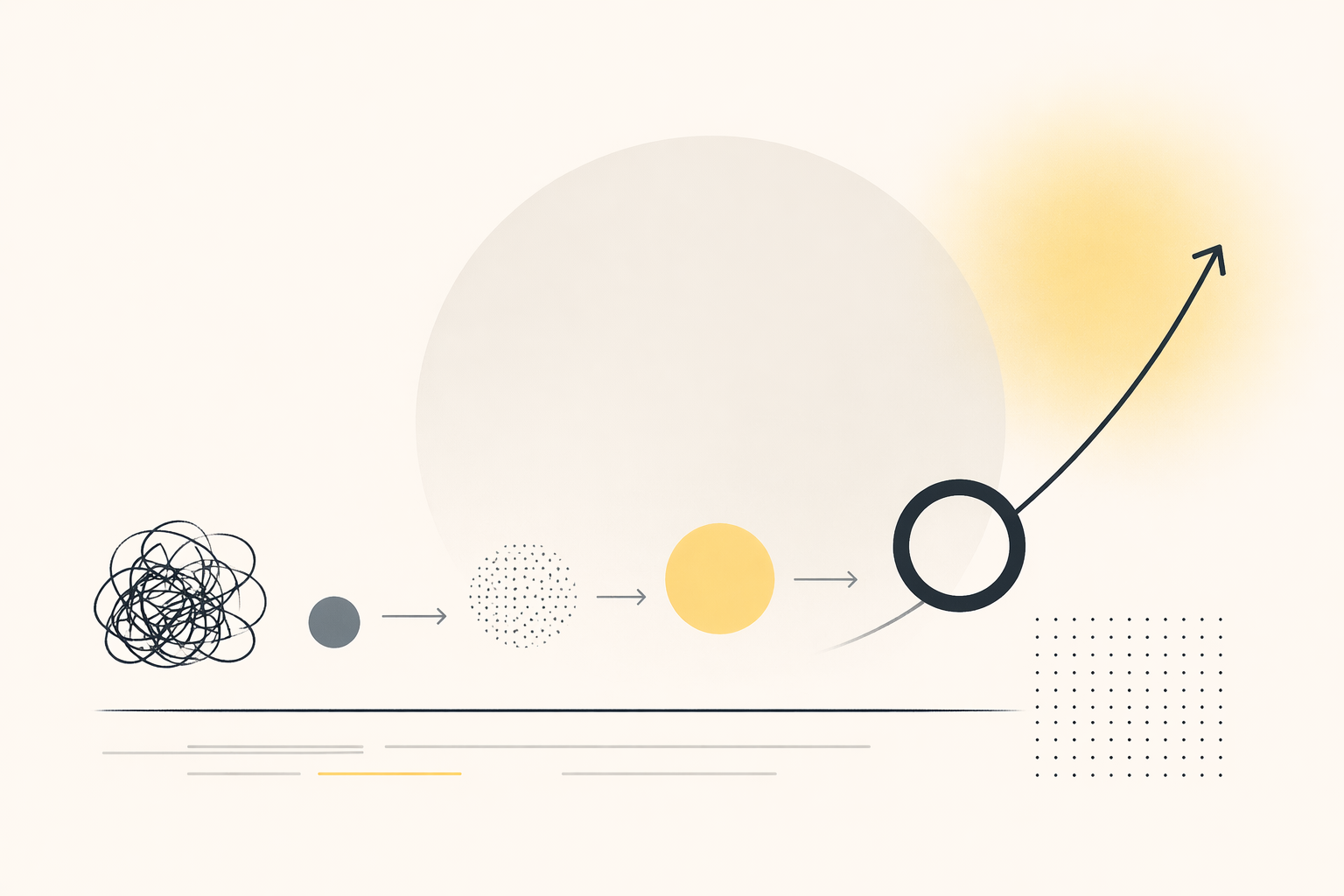 Minimal abstract composition suggesting iteration, pressure, and forward motion