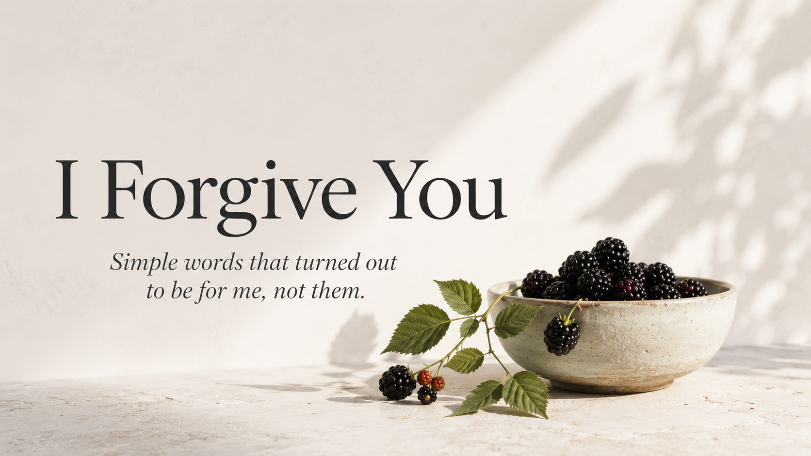 A reflection on forgiveness, recovery, and letting go.