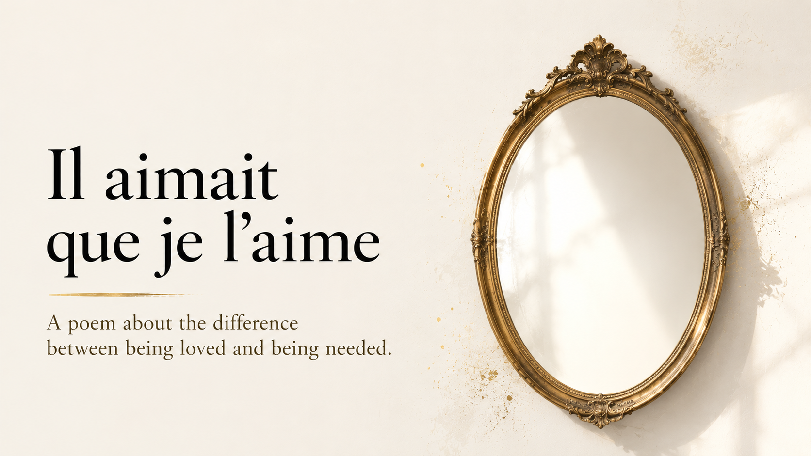 A French-language poem about love, clarity, and self-possession.