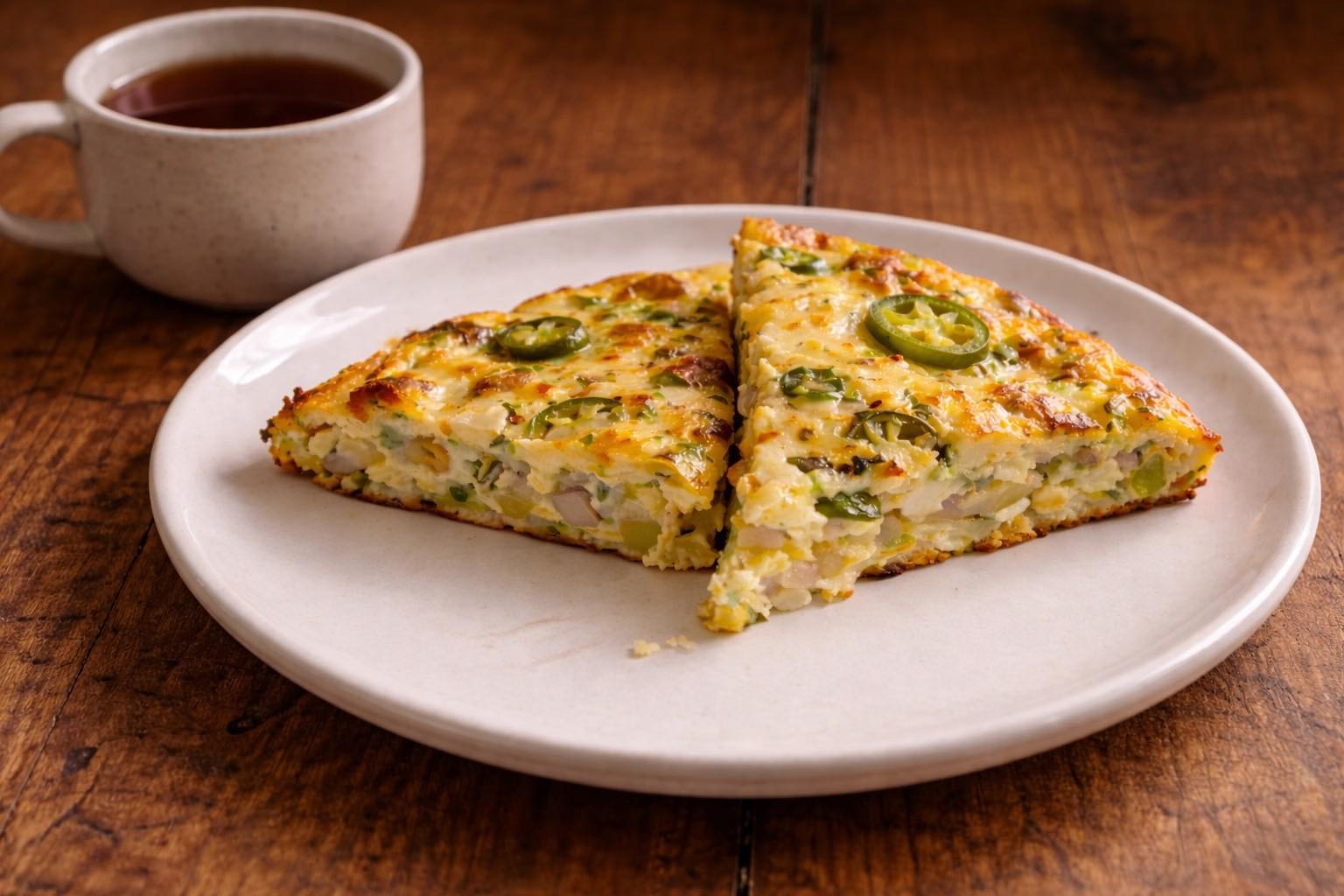 a perfectly cooked frittata
