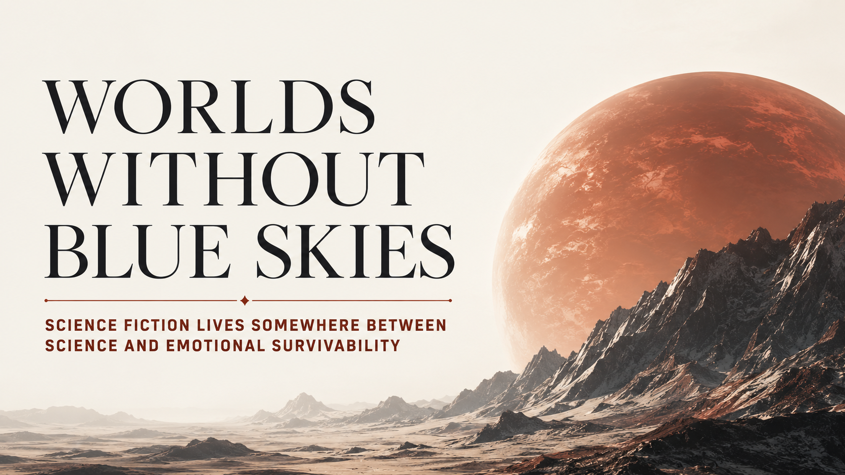 An alien landscape beneath dim atmospheric light and an unfamiliar sky.